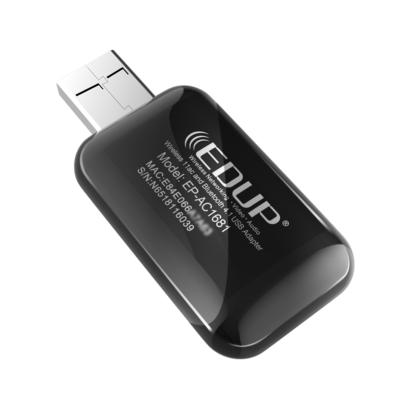 EDUP EP-AC1681 1200M Dual-Band USB Wireless Network Adapter Bluetooth Adapter Computer WIFI Receiver Compatible with Desktop And Laptop