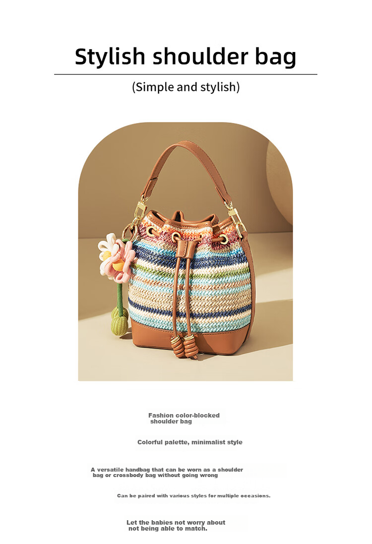 Aokang Women's Handbag, Bucket-Style Luxury Tote Bag, Light Luxury Crossbody Shoulder Bag, Birthday And 520 Gift for Girlfriend Or Wife 1