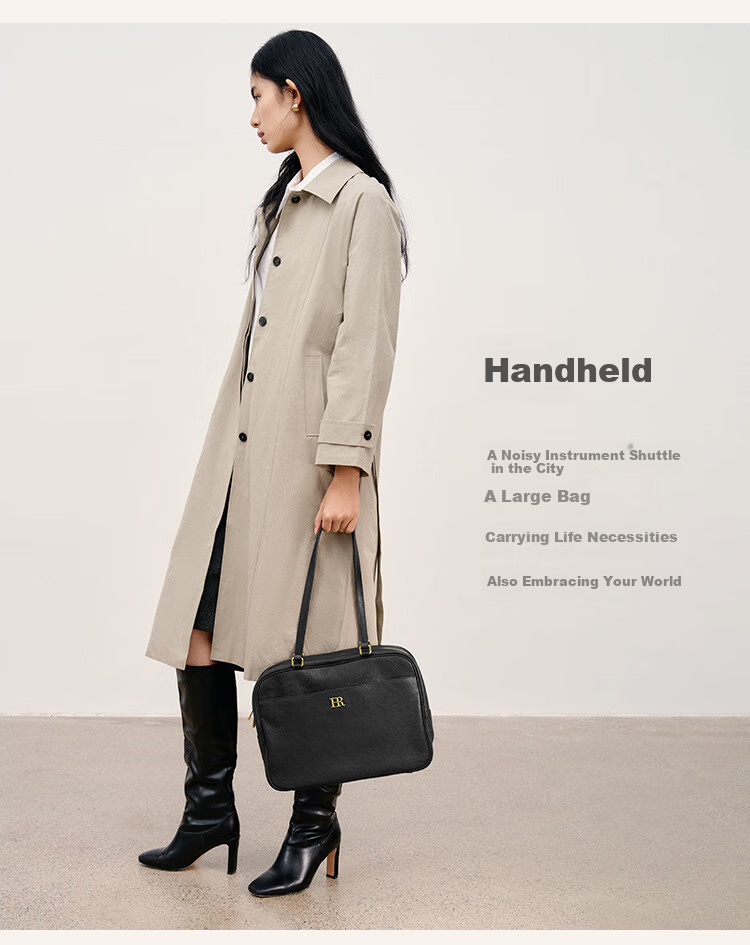 HR Handbag, Women's Bag, Vegetable Tanned Leather, Ladies' Underarm Bag, Light Luxury High-End Shoulder Commuter Bag, Women's Birthday Gift 18
