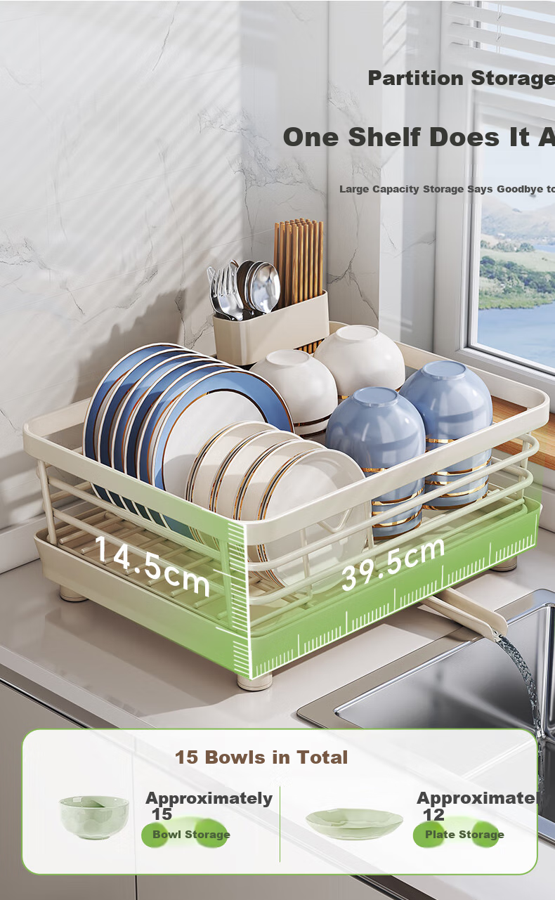 Shuaishi Kitchen Dish Storage Rack, Bowl And Chopstick Drainer, Drying Organizer, Utensil Holder, Complete Set of Kitchen Tools 3