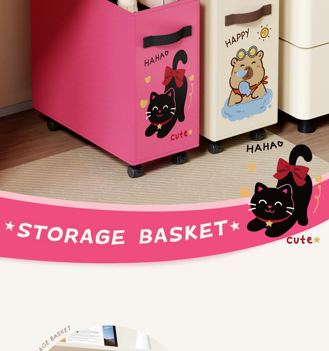 Fanyejia Under-Desk Storage Rack Organizer with Wheels for Office Desk, Small Cart for Workstation, Backpack Storage Trolley for Dormitory 2