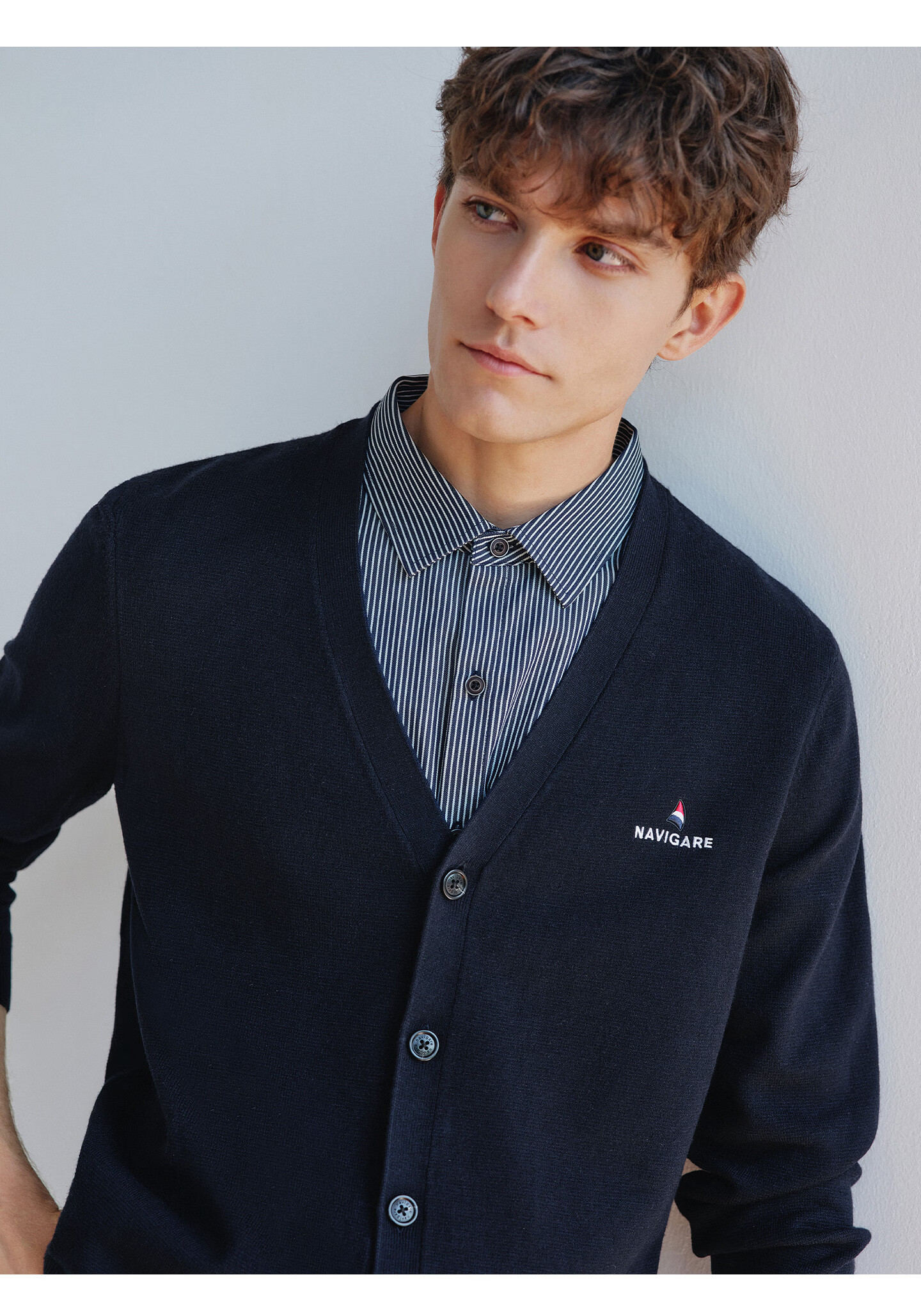 Navikail Italy Small Sailboat 25 Autumn Winter Men's Two-in-One V-Neck Knit Shirt Sweater 1144015305 3