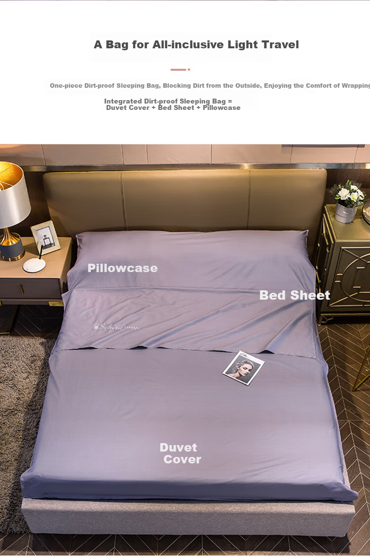 Wuyinliangpin Hotel Anti-Dirt Sleeping Bag, Pure Cotton, for Business Trips And Travel, Portable Bed Sheet, 200*210cm 3