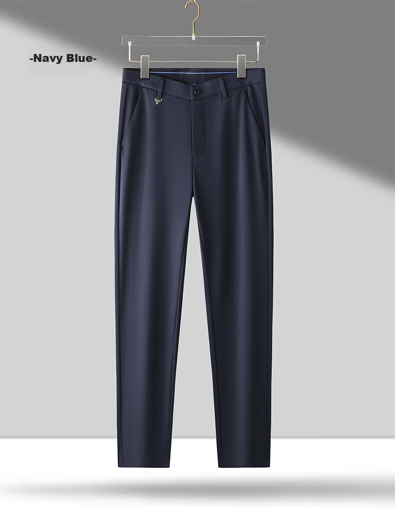ROMON [Contains Wool] Elastic Wrinkle-Resistant Casual Pants for Men, Business Suit Pants, Straight-Leg Trousers for Middle-Aged And Young Men, Dad Style 16