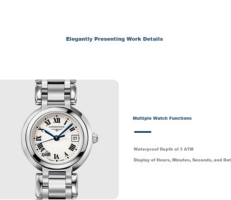 LONGINES Swiss Watch, Heart Moon Series, Women's Steel Strap Quartz Watch L81104716 8