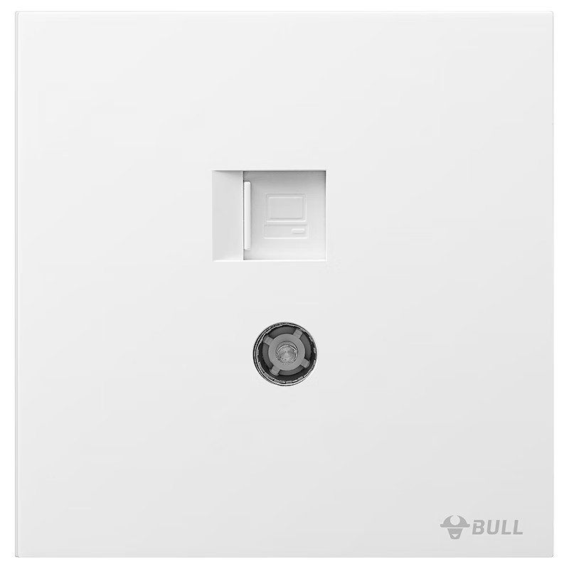 BULL Switch Socket G57 Butterfly Ultra-Thin Two-Position Computer with TV, Category Six Large Panel Socket G57T223 Snow White