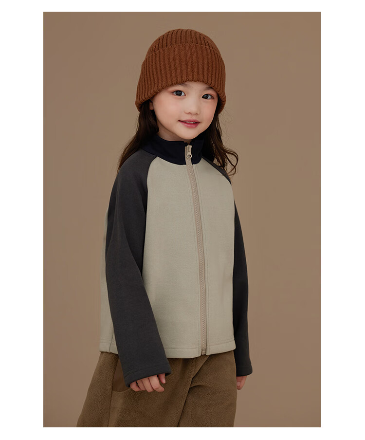 Hacikis Kids Spring and Autumn Casual Sweatshirt Jacket for Boys and Girls, Gray (Lightweight), Size 130 2