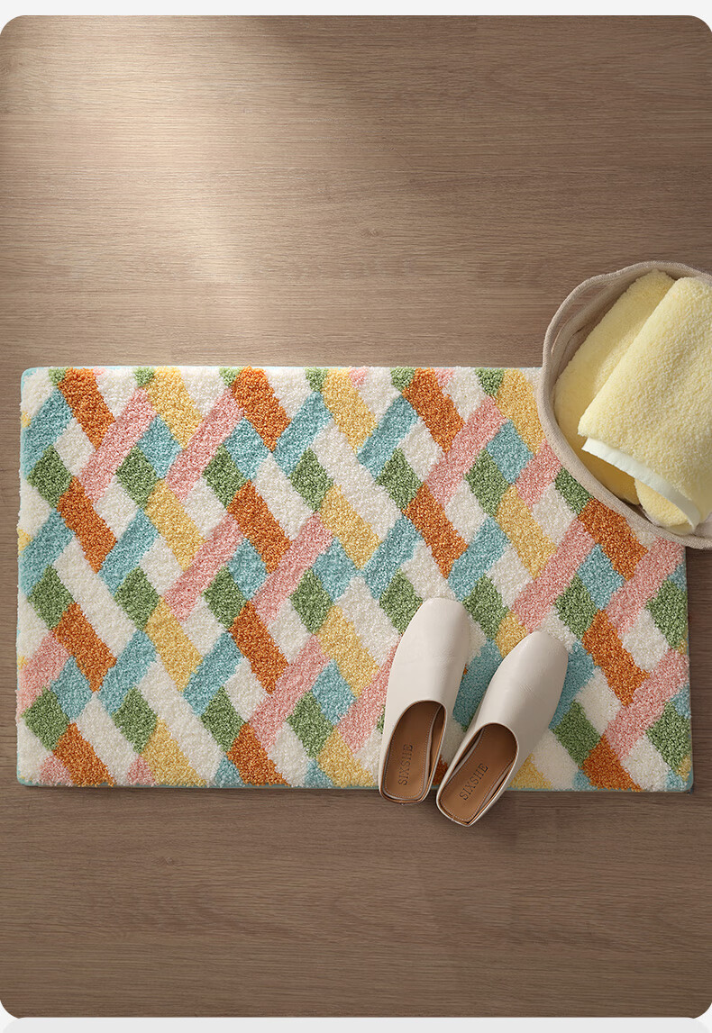 Da Jiang Bathroom Mat Toilet Bath Door Water Absorbent Non-Slip Floor Mat 40x60cm 5