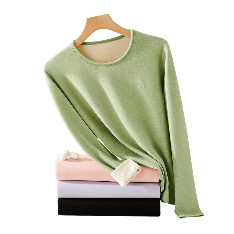 MiiOW Cashmere Silk 10A Antibacterial Anti-Mite Thermal Underwear Women's Fleece-Lined Autumn Top And Pants Set, New Style for 2026