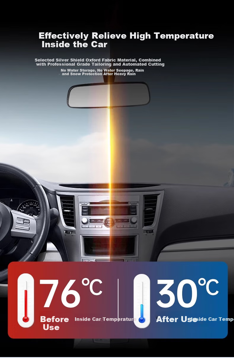HELLOLEIBOO Car Sunshade, Windshield Cover, Sun Protection, All-Season Universal, Window Cover, Winter Thickened Half Car Cover 8