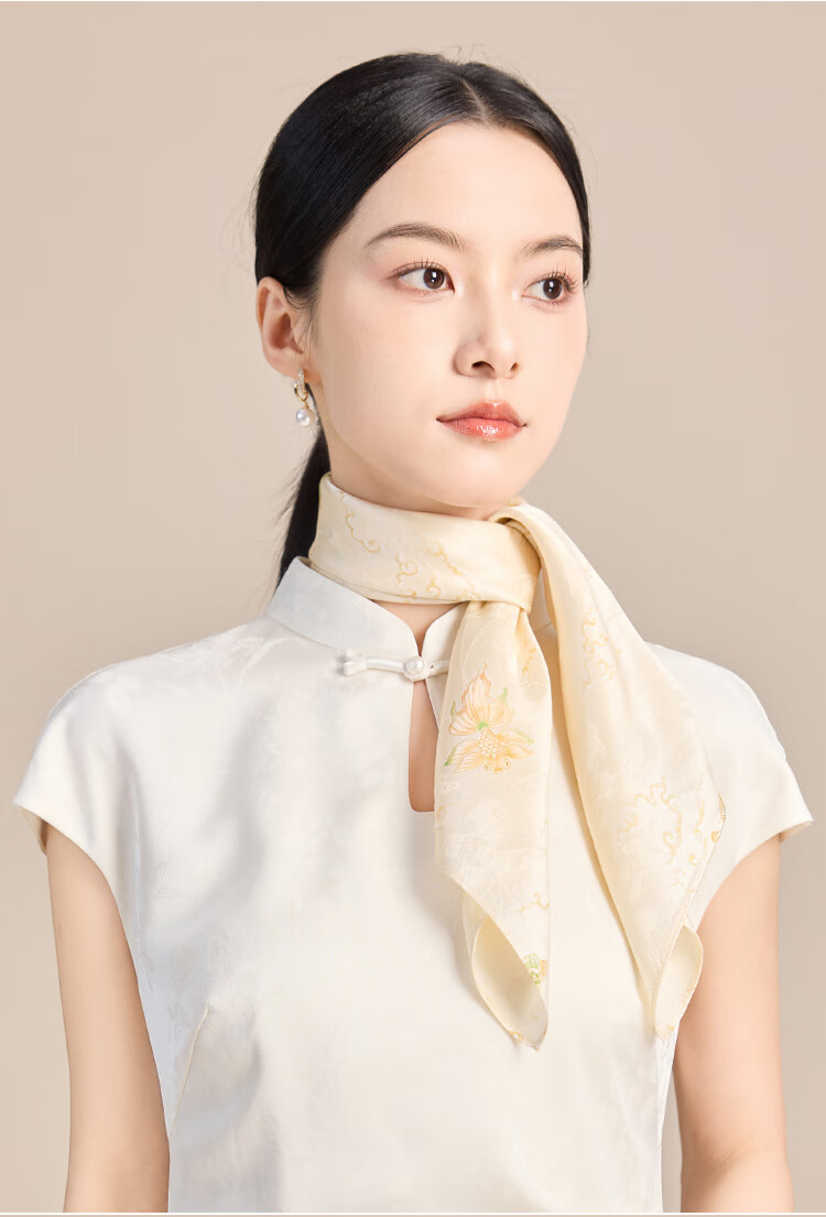 JIUMU 100% Mulberry Silk Scarf Square Shawl for Women Mother's Day Gift Birthday Present Gift Box Set 14