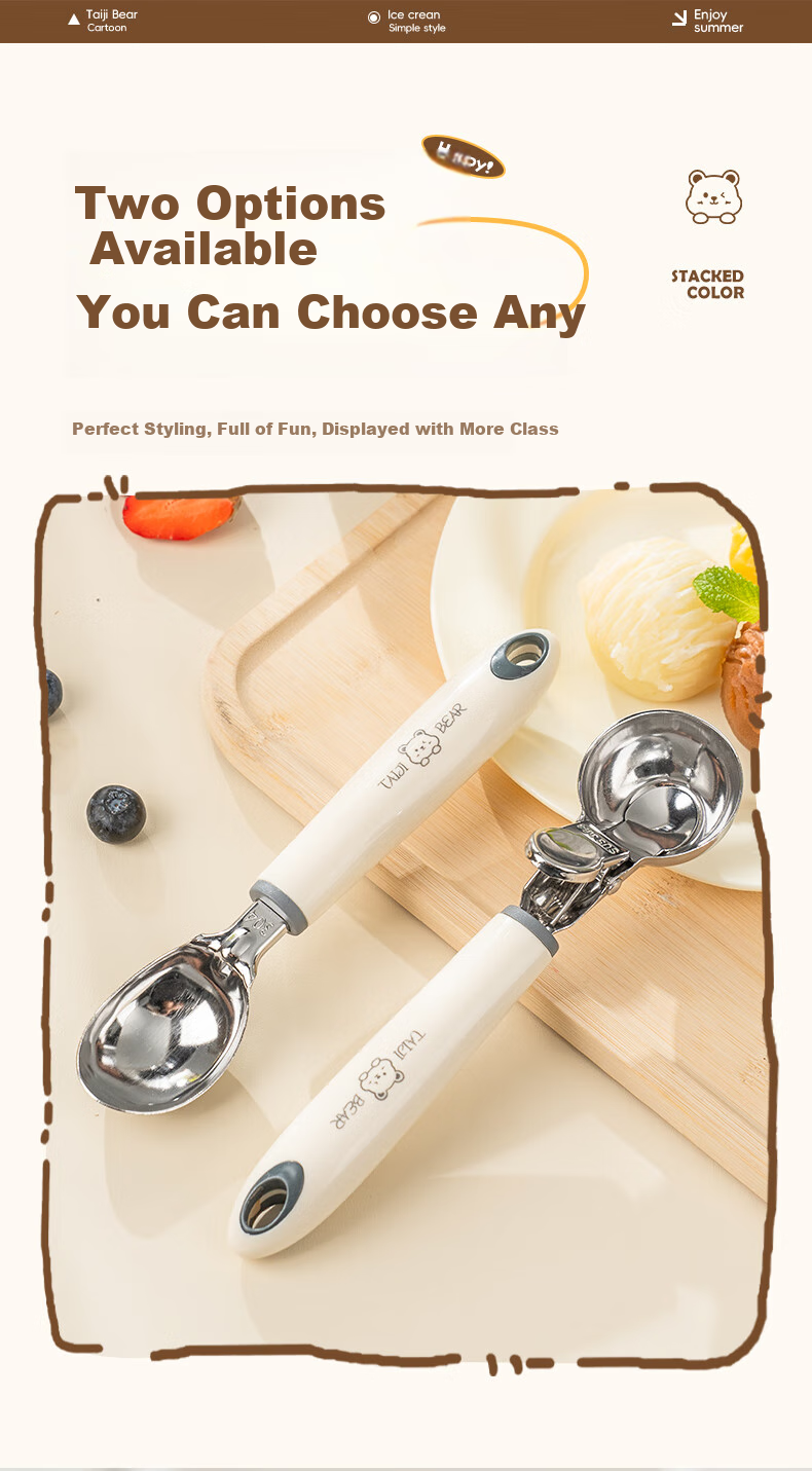 CAIZHI Stainless Steel Ice Cream Scoop, Ball Maker, Fruit Spoon, Watermelon Scoop, Ice Cream Spoon CZ6930 7