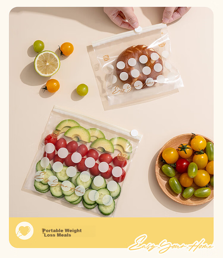 Easy Your Home Food Antibacterial Storage Bags with Zipper, Thickened Refrigerator Organizer Bags, Reusable Portion Bags, Small Size, 20 Pieces 16