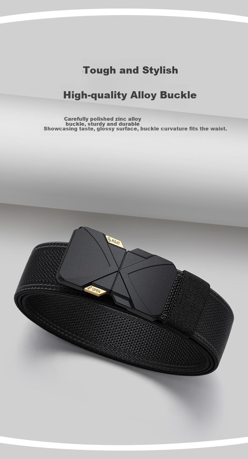 Aokang Men's Canvas Elastic Belt with Buckle, for Chubby People, Students, Outdoor Casual Sports, Security Check, Military Training, No Loose Ends 6