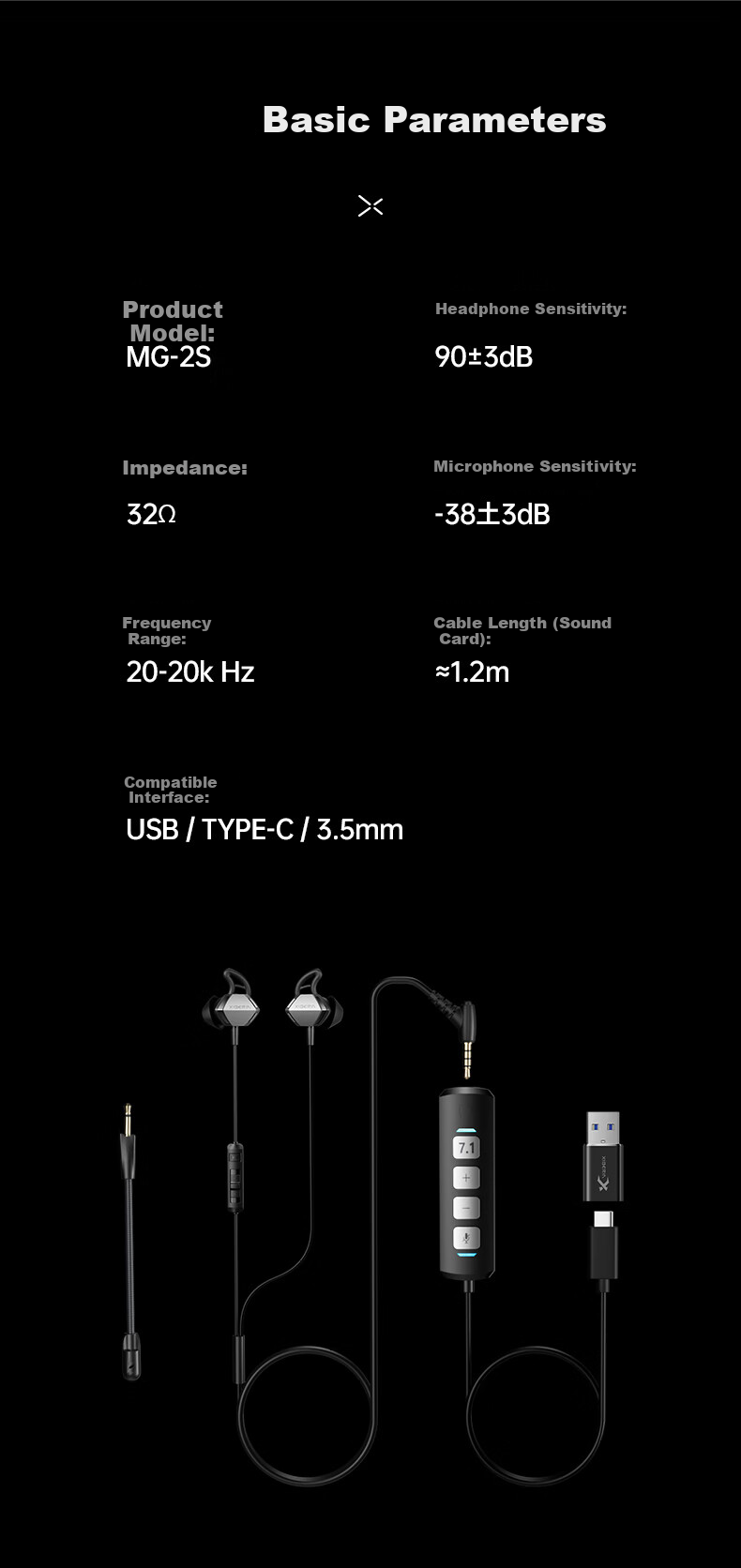 XIBERIA Mobile Gaming In-Ear Wired Headset, 3.5mm Computer And Phone Earphones for PUBG, E-Sports, Music, Noise-Cancelling, Detachable Microphone, Compatible with All Platforms, MG-2S Iron Gray 4