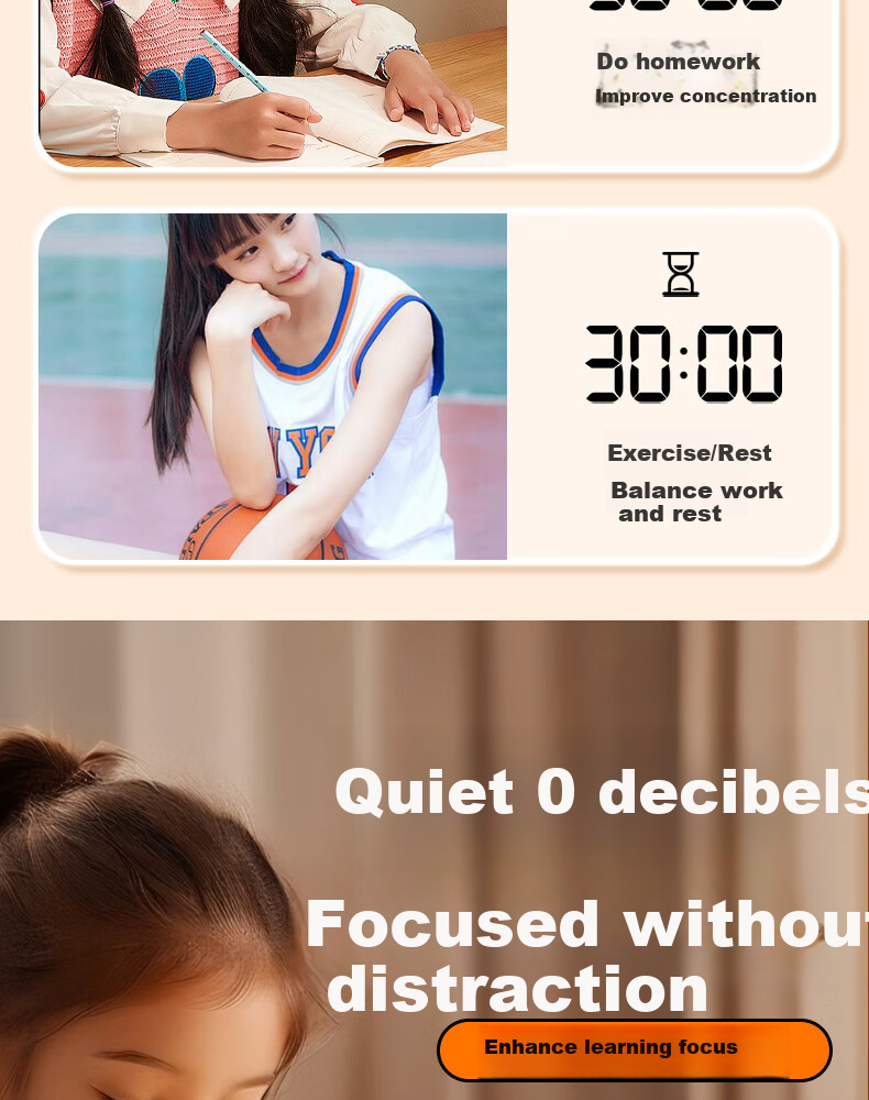 Timess Visual Timer Alarm Clock for Students And Children, Wake-Up Self-Discipline Tool, 202 New Model Multifunctional Rechargeable Time Management Device, Silent Timer for Back to School 16