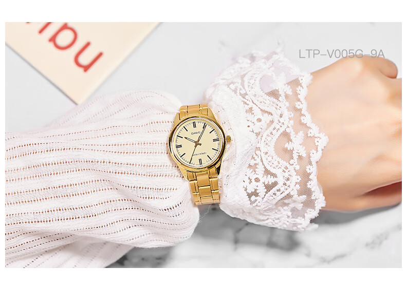CASIO Watch, Simple Analog Steel Strap Small Dial Quartz Women's Watch, Valentine's Day Gift, LTP-V005GL 26