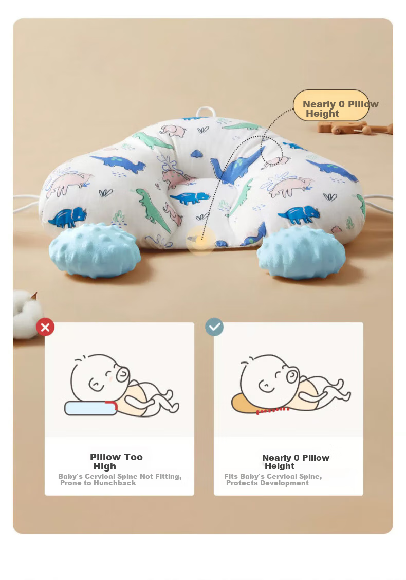 Kidsneed Infant Shaping Pillow, Baby Comfort Pillow for 0-6 Months to 1 Year Old, Newborn Head Correction, Antibacterial And Breathable 3