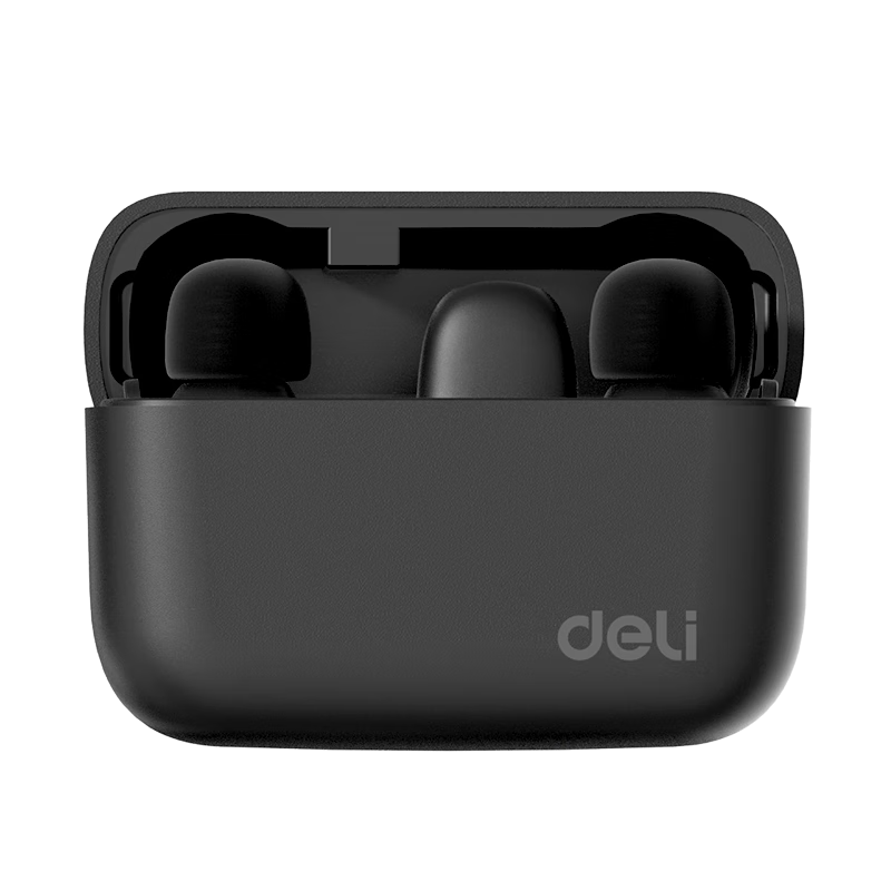 Deli Clip-On Microphone, Mini Wireless Live Streaming Host Outdoor Short Video Audio Recorder, Professional Noise Reduction Microphone with Charging Case, Long Battery Life, Dual-Channel, Compatible with Apple And Android, MN52