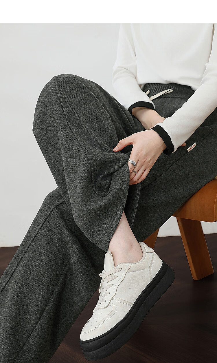 DME "Pear-shaped Casual Wear" Winter Cloud Comfort High Waist Drawstring Elastic Bend Knife Pants Elasticity Cover Meat Casual Pants for Women 9