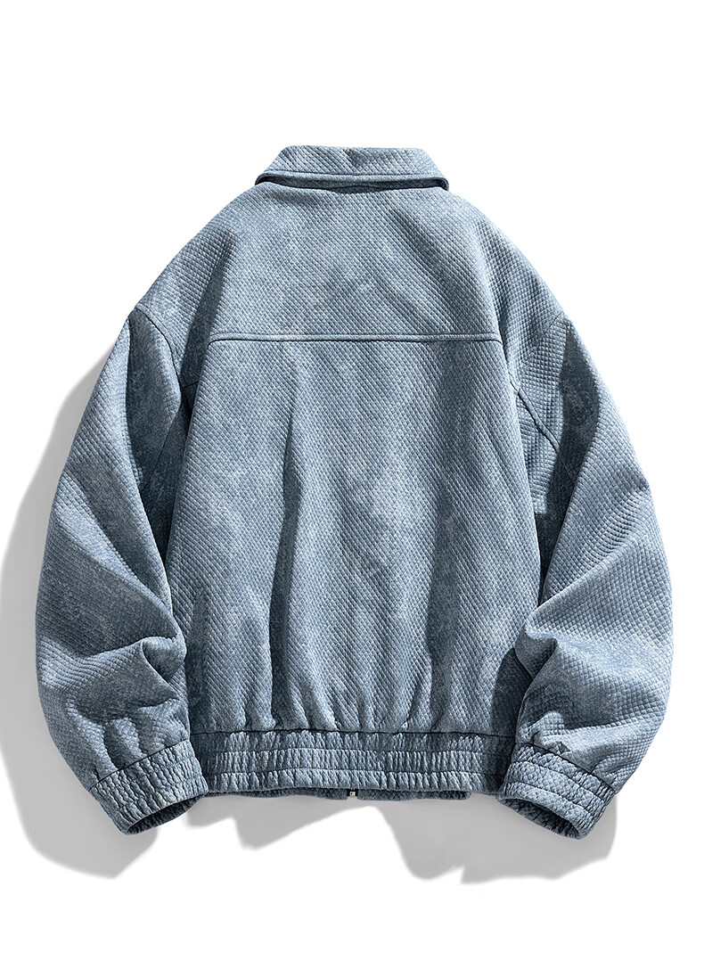 :CHOCOOLATE IT American Vintage Lapel Jacket Men Autumn New Trendy Brand Design Loose Casual Coat Retro Blue L 6
