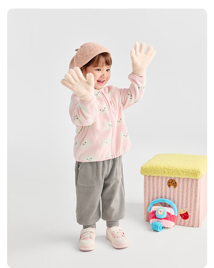 BALABALA Kids' Wear Baby Coat Boys and Girls Fleece Lined Inner Wear 2025 Autumn Winter【Same Style as in Stores】201425105202 9