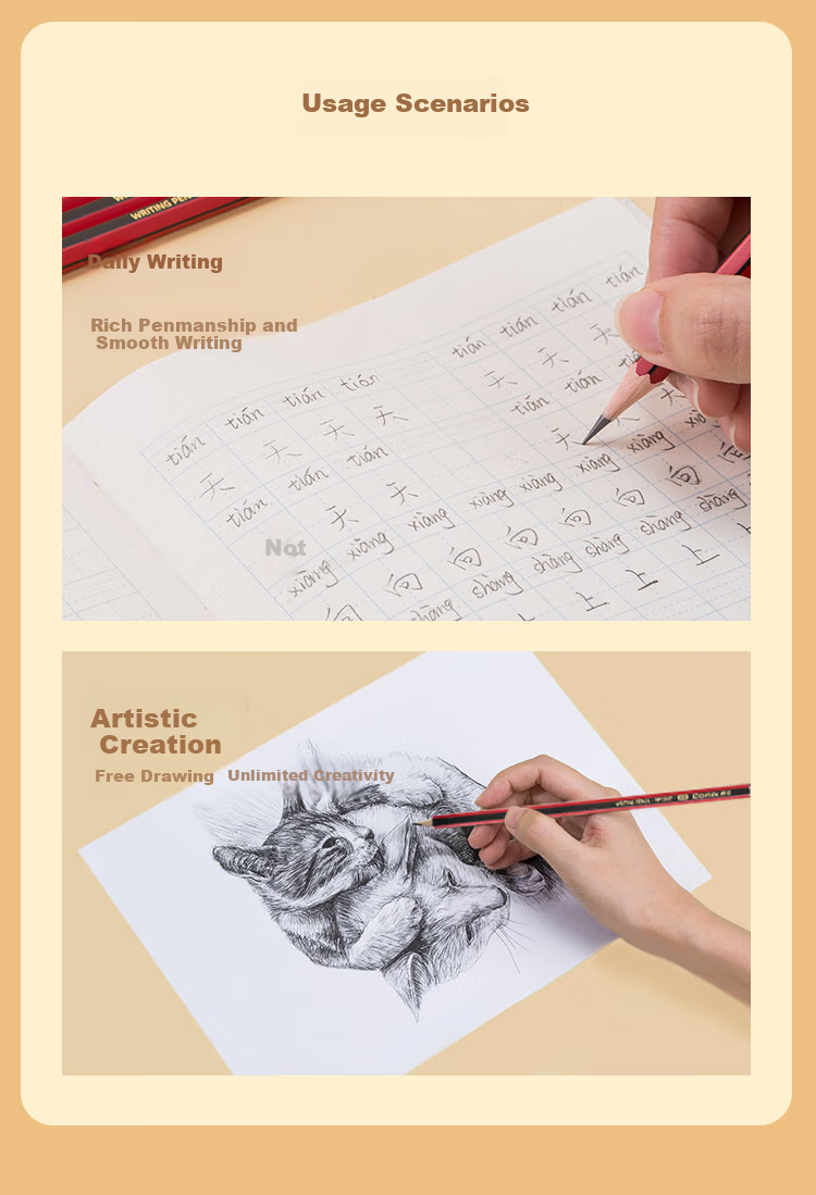 COMIX Cute Universe Student Children's Handwriting Practice Pencil Set (Pencils*6, Grip Holder*1, Pencil Sharpener*1) HB Black MWMP0050-6 9