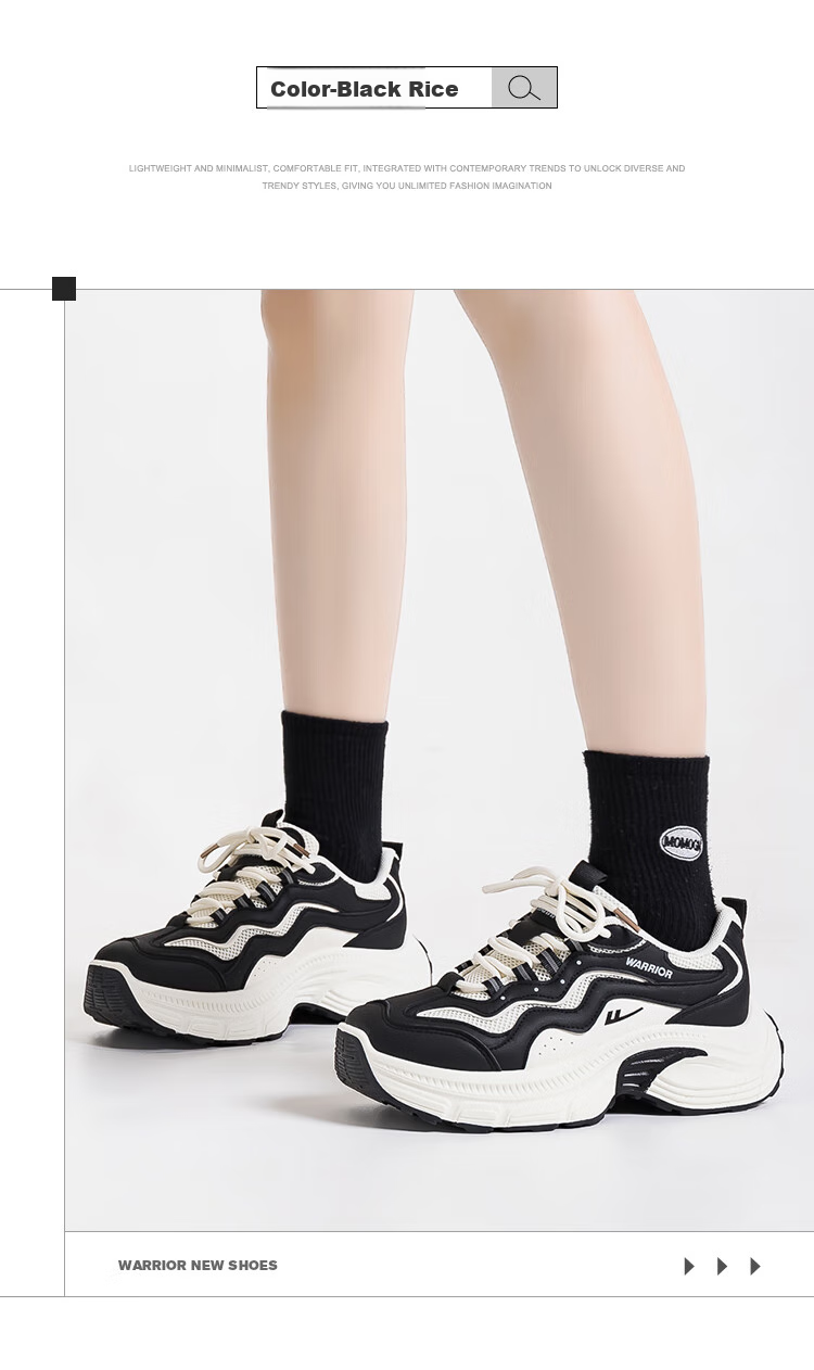 Huili Official Women's Shoes, Summer Sports Shoes for Women, 2026 New Trendy Comfortable Footwear, Black And White, Size 35 (225mm) 15