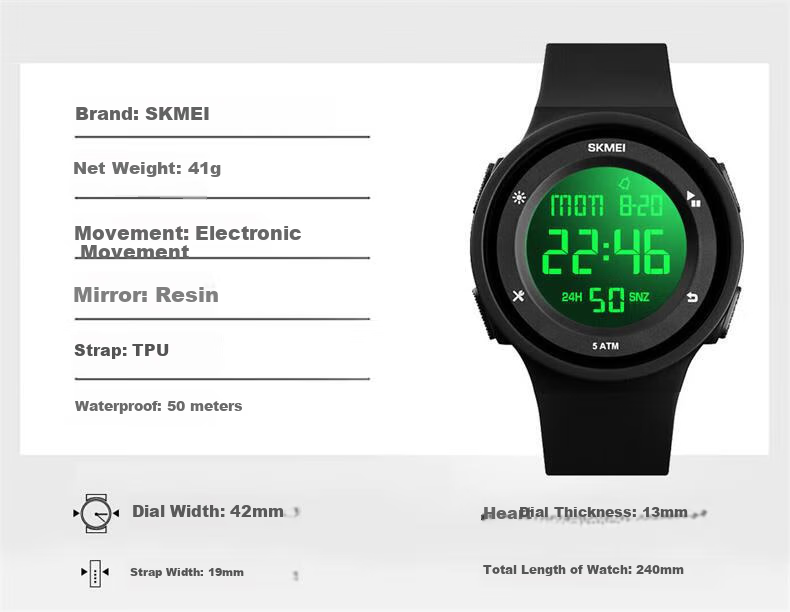 Skmei Student Digital Watch for Middle And High School Students, Teenagers' Sports Watch, Children's Alarm Clock, Time-Telling Watch, Birthday Gift 2045 14