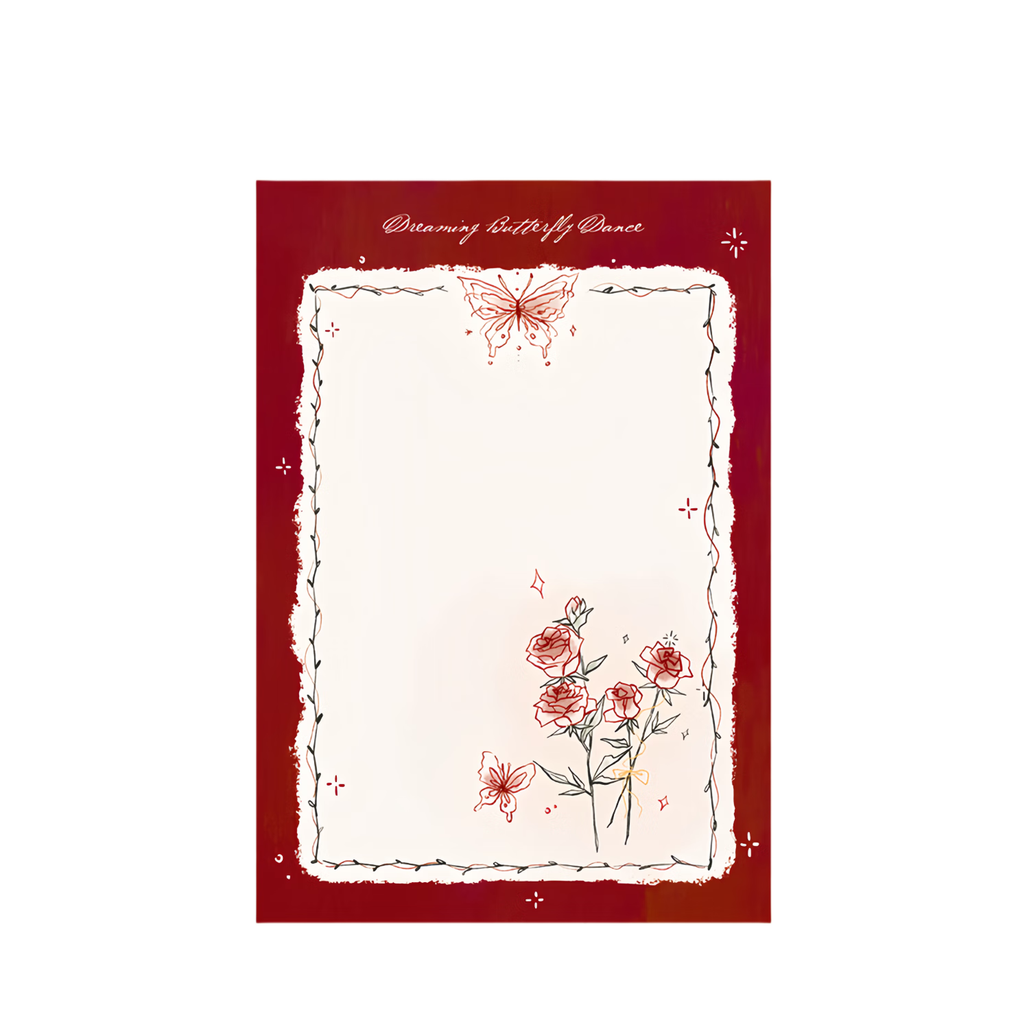 Qiyuan Romantic Rose Simple Daily Grid Notebook High-Value INS Student Memo Draft Book B5 Paper Pad - Romantic Rose Style B 30 Sheets