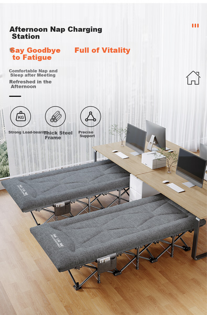 Okeefe Folding Bed, Single Bed, Office Nap Bed, Lounge Chair, Accompanying Care Simple Bed, Portable Camping Bed - 14 Feet 11