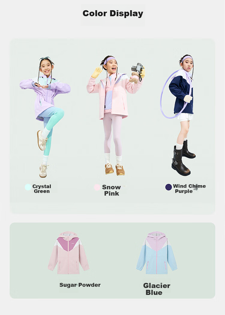 TOREAD Flagship Children's Outerwear Girls' Coat for Older Kids Autumn And Winter Style Warm Windproof Soft Shell Sportswear Lingling Purple 160 7