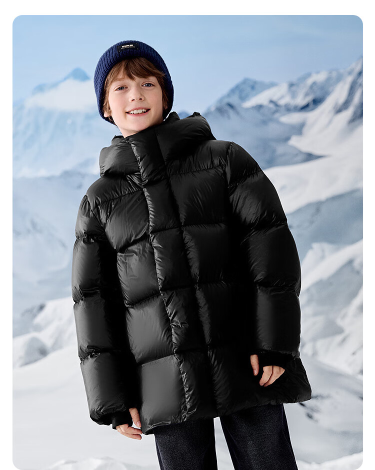 BALABALA Kids Down Jacket Boys Girls Goose Down Thickened Mid-Length 2025 New Winter 208425107223 4
