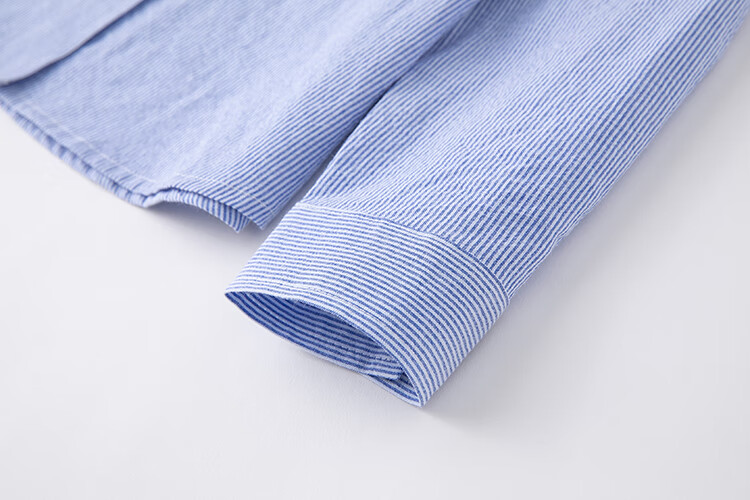 Hacikis Kids Spring and Autumn Children's Shirt Boys and Girls Striped Long Sleeve School Style Shirt Light Blue 170 3