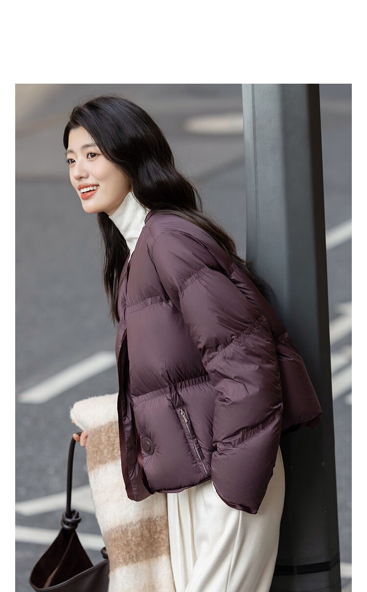 Dme [15D Zero Pressure Sensation] Winter 90% Duck Down PU Magnetic Button Three-Layer Craftsmanship Straight Women's down Jacket 2