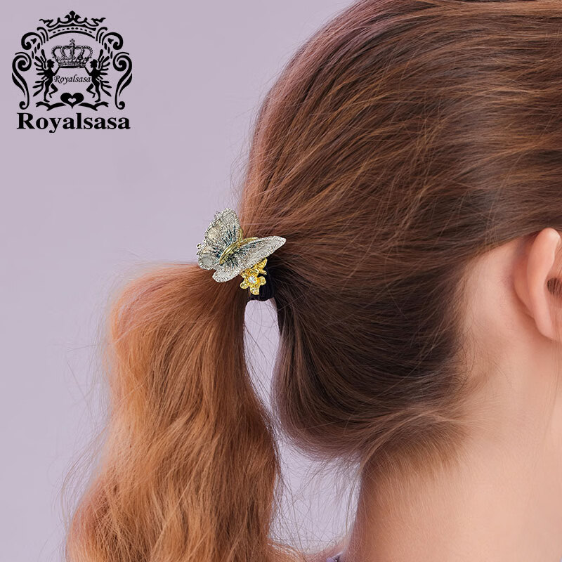 Royal Sasa Fresh Butterfly Hair Tie Hair Accessory Sweet Ponytail Elastic Hair Band Hair Flower