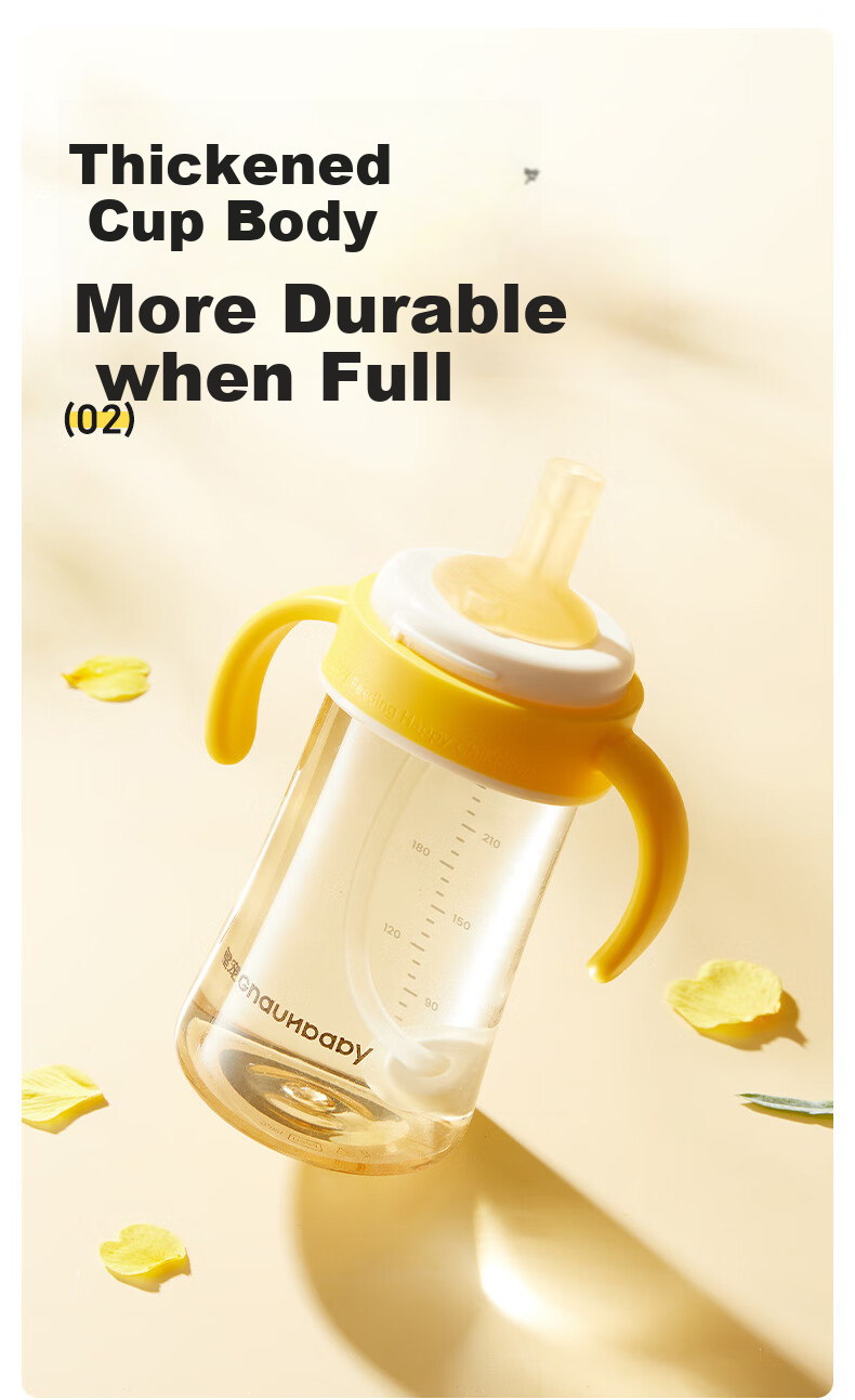 Huangchong Good Suction Learning Cup for Babies over One Year Old with Straw, Milk Bottle, Anti-Choking Direct Drinking Cup, 330ml 18