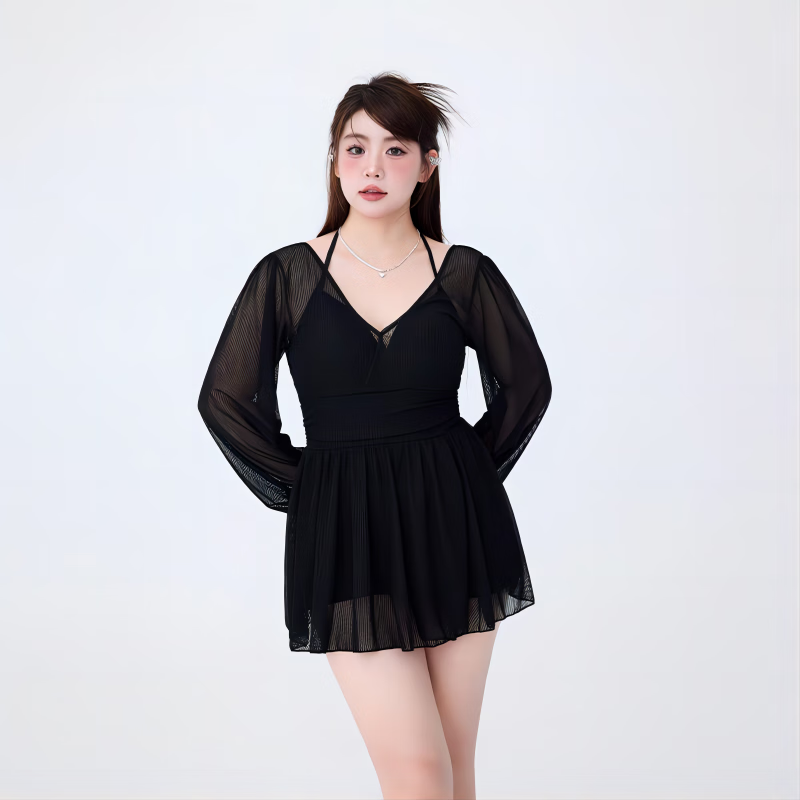 Agliondy Plus Size Swimsuit for Women, 2025 New Style Conservative Slimming Swimwear for Curvy Girls, Concealing And Slimming, Adult Vacation Mesh Sun Protectio