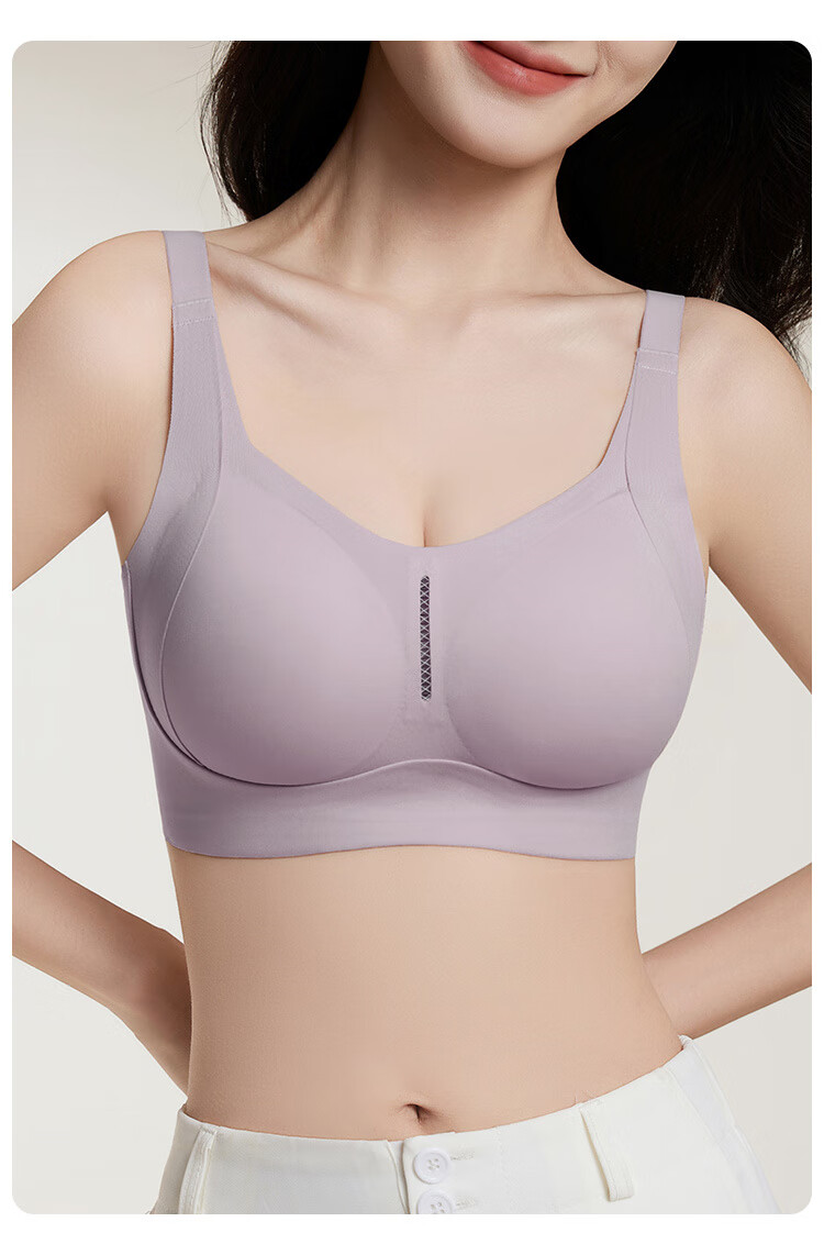 GRACEWELL Seamless Large Bust Minimizing Lift Support Wireless Push-Up Sports Bra Thin 17