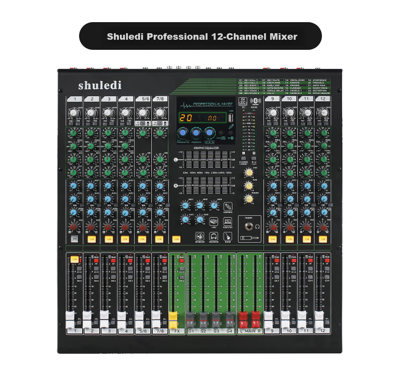 Shuledi SU-60 Domestic Digital Mixer with 8 Channels, Conference Sound System, Specialized Mixing Console for Meetings, KTV Audio with Reverb, DSP Effects Equalizer for Bars And Stage Performances 4