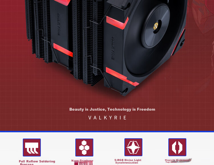VALKYRIE EL125 WHITE VK CPU Air Cooler, Dual Tower, Anti-Gravity 6 Heat Pipes Pure Copper Base, Supports LGA1700 AM5, ARGB Lighting Effects 2
