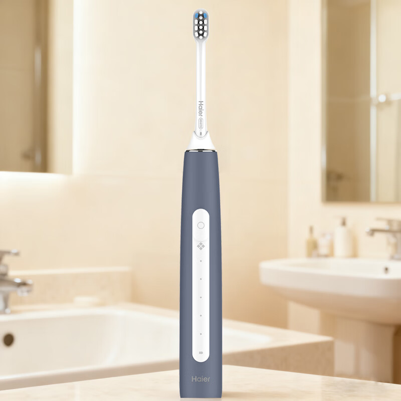 Haier Electric Toothbrush Shock Absorption Gum Protection Waterproof Antibacterial Long Battery Life Adult Couple Model HTA2 Crystal Blue