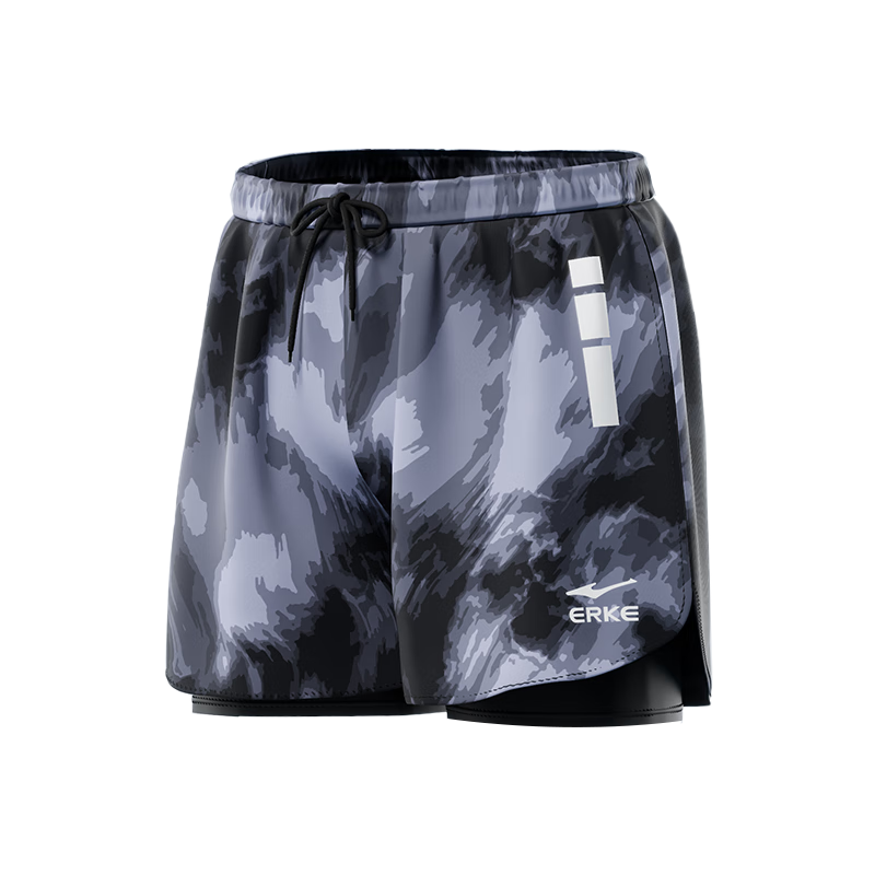 ERKE Men's Swim Shorts, Double-Layer Anti-Embarrassment Knee-Length Shorts, Large Size Loose Beach Shorts for Hot Springs And Quick-Drying Swimwear