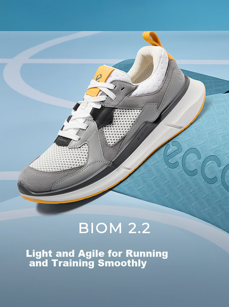 ECCO BIOM2.2 Breathable Mesh Comfortable Outdoor Running Shoes, Walking Series 830774, Black, Size 41, HL 1