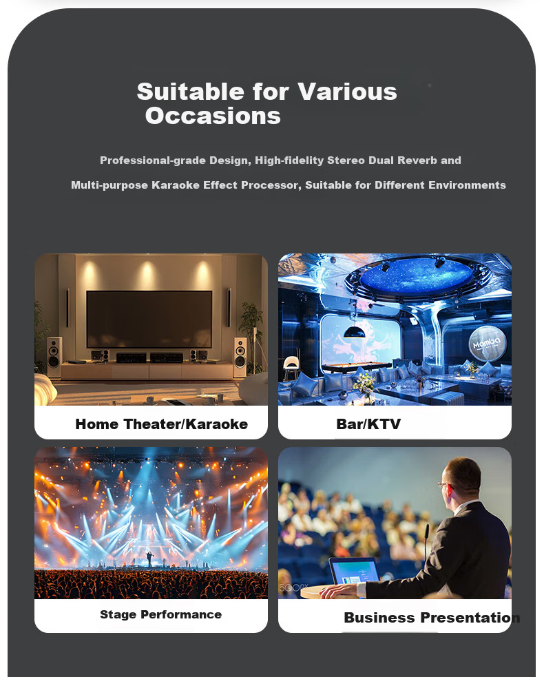 KIB XG2000 Karaoke Pre-Effector, Digital Pre-Effector, Professional KTV Microphone Anti-Howl Audio Processor 7
