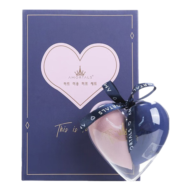 AMORTALS Ding Yuxi Blue and Pink Makeup Sponge Set 2pcs with Sponge Holder Puff Cosmetic Beauty Blenders Gift Set