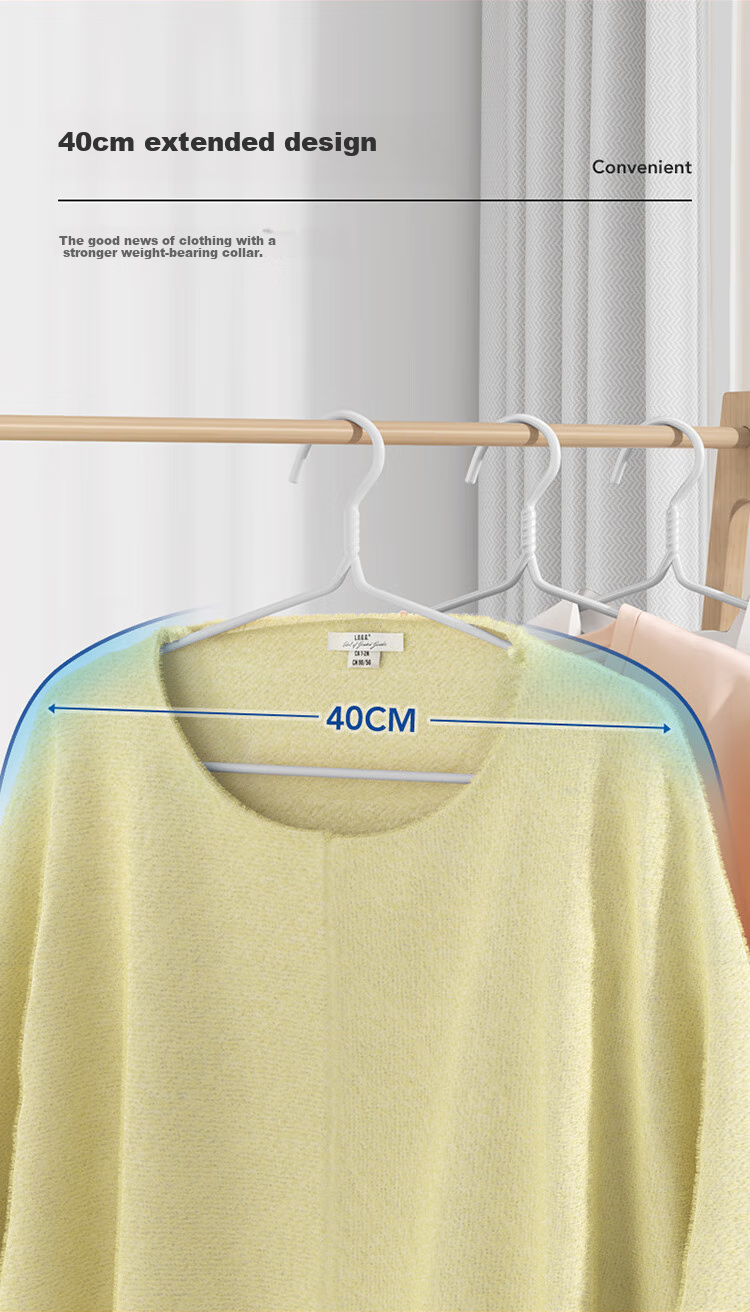 LYNN Clothes Hangers, Non-Slip And Traceless Garment Hangers for Students, Adults, Home Use, Dormitory, Thickened Large Size Drying Hangers, 10 Pieces 7