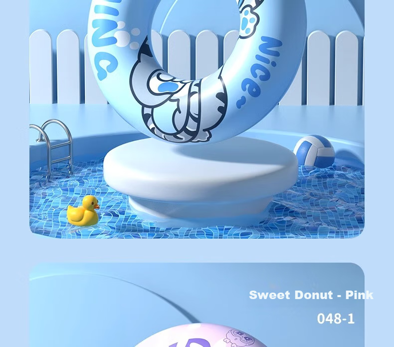 Li-Ning Swimming Ring, Thickened Anti-Rollover Design for Children Over 3 Years Old, Life-Saving Ring, Kids' Water Equipment, Floating Aid 30