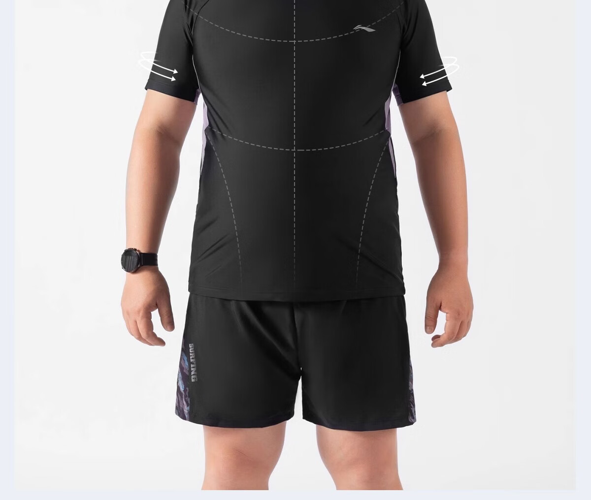 Li-Ning Men's Swim Trunks, Plus Size, Extra Large, for 200-300 Jin Weight, Loose-Fitting Swimsuit for Overweight Men, Hot Spring And Swimming Equipment 3