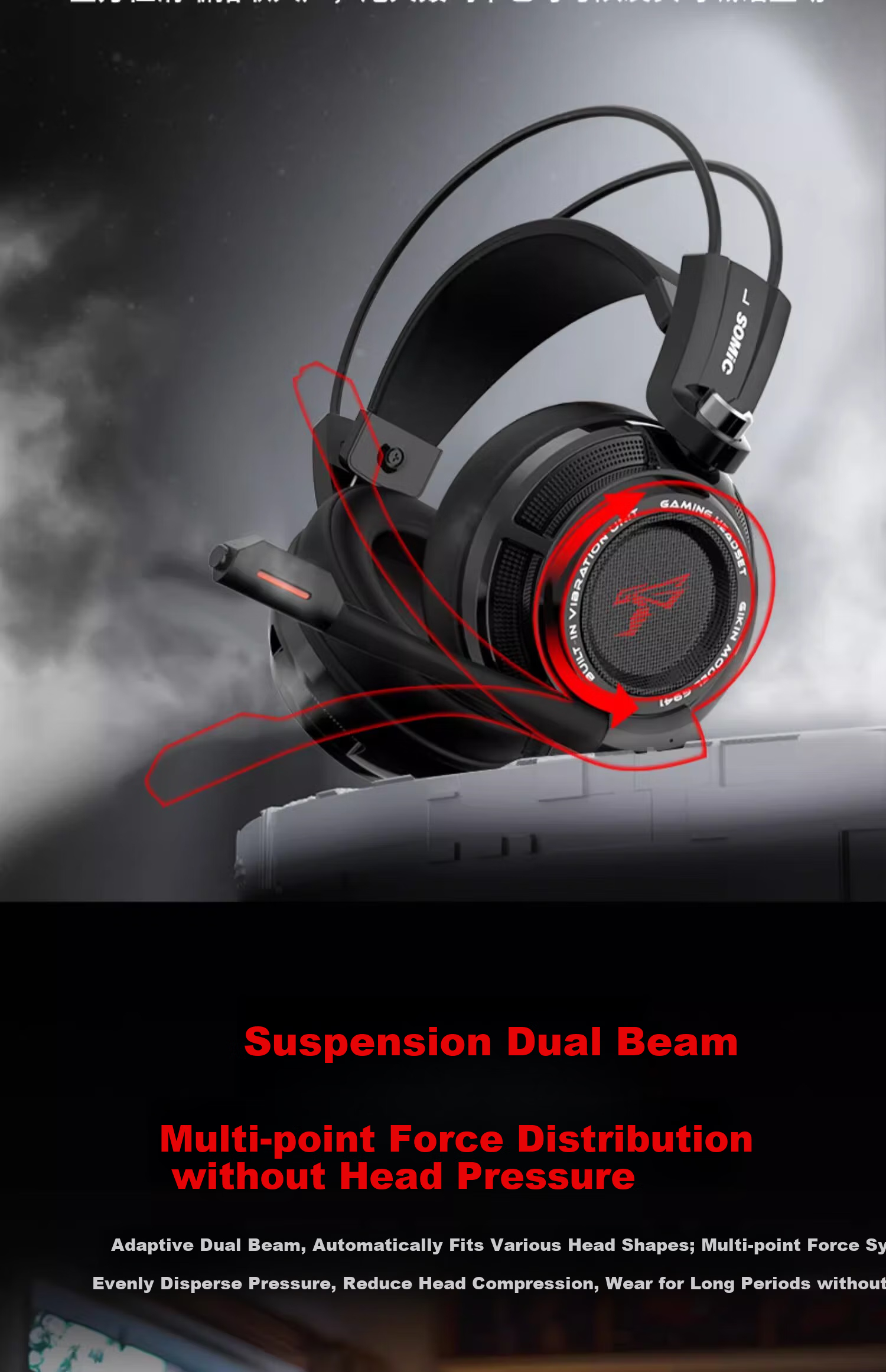 SOMIC G941 Mobile Gaming Edition, Over-Ear Gaming Headset, Plug-And 7.1 Game Sound Card, Virtual 7.1 Audio Effects, Sound Positioning, Type-C Interface with Microphone, Computer Headset 12